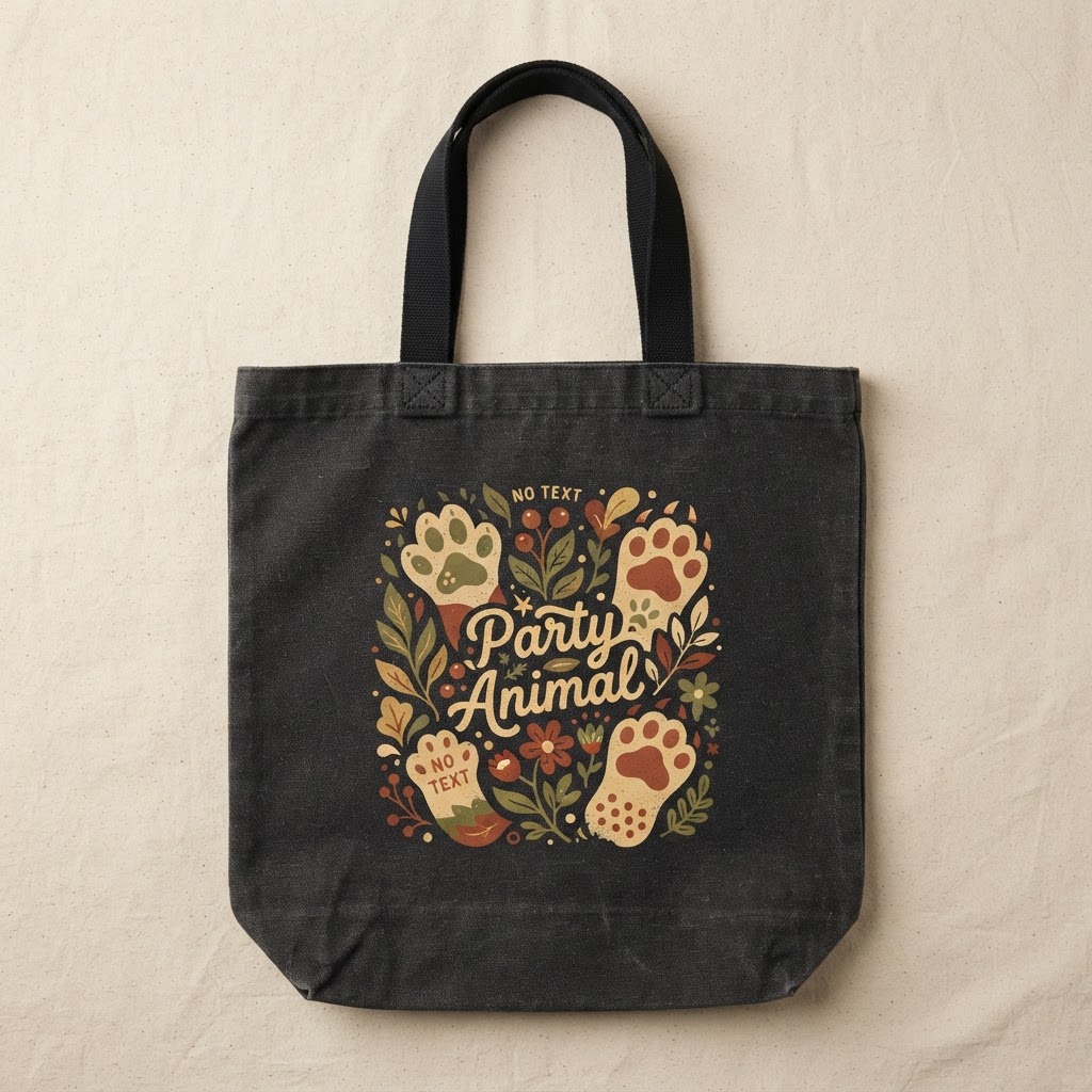 Party Animal Paws — Cotton Tote Bag