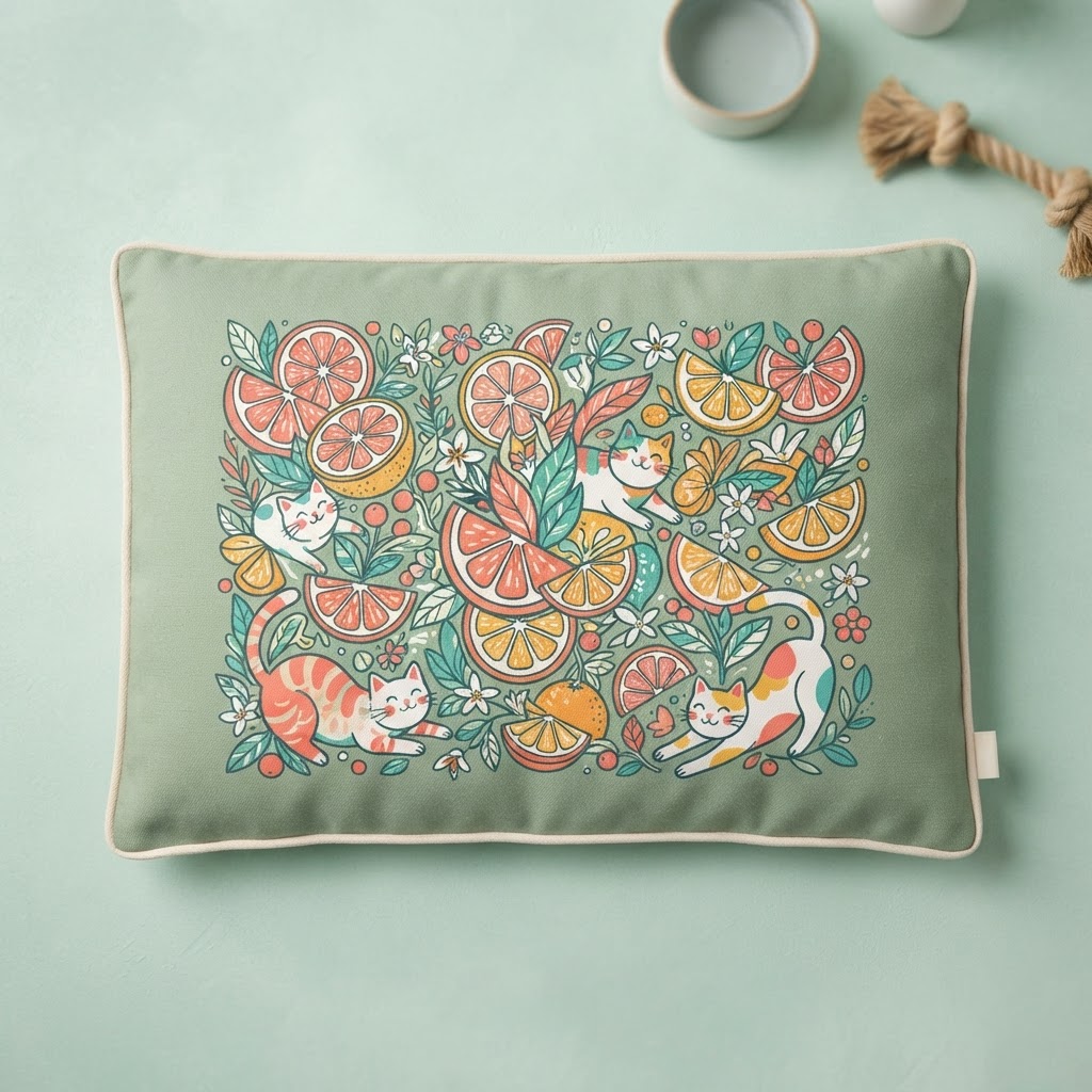 Zesty Orange Cat Bed Mat — Pets