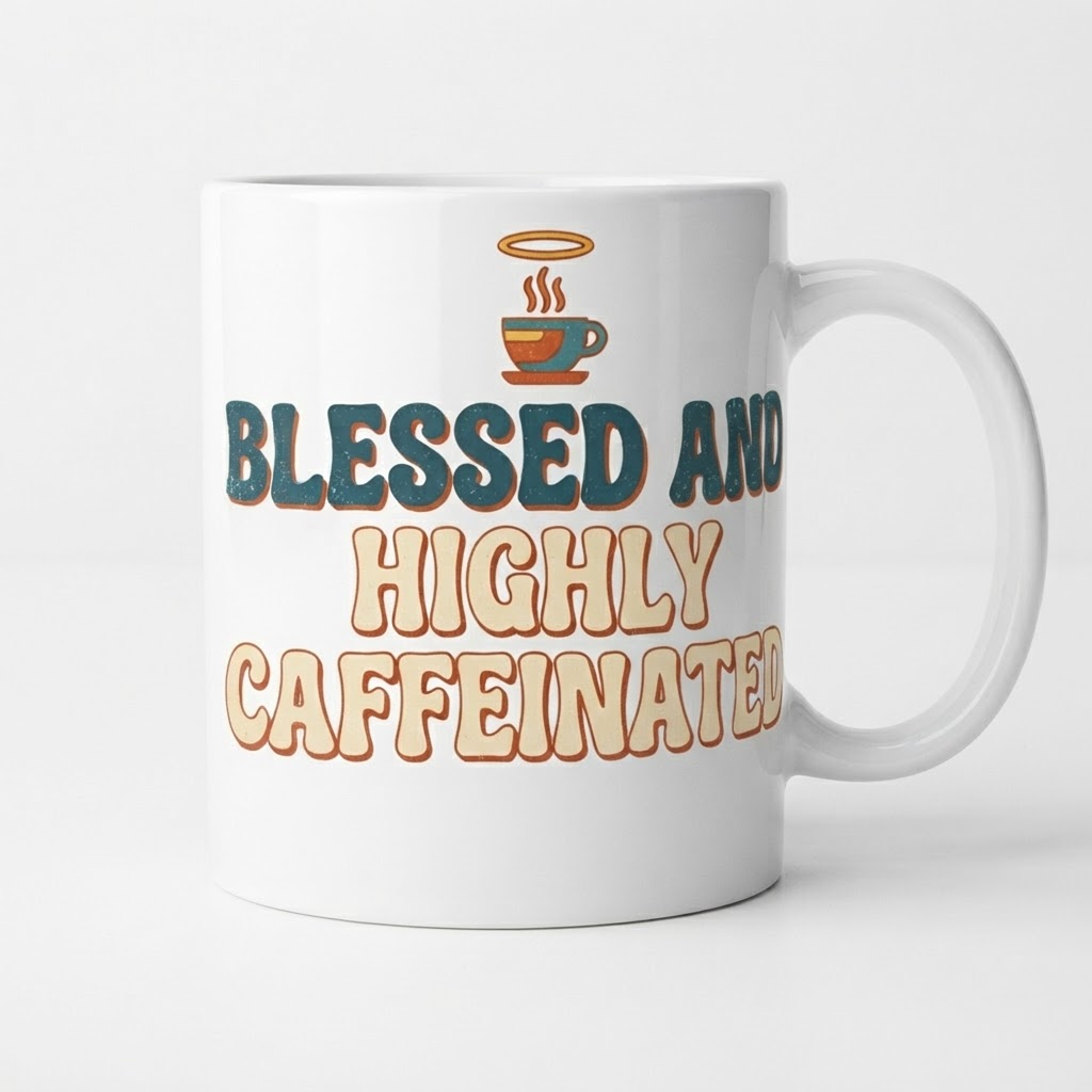 Blessed and Highly Caffeinated — Ceramic Mug
