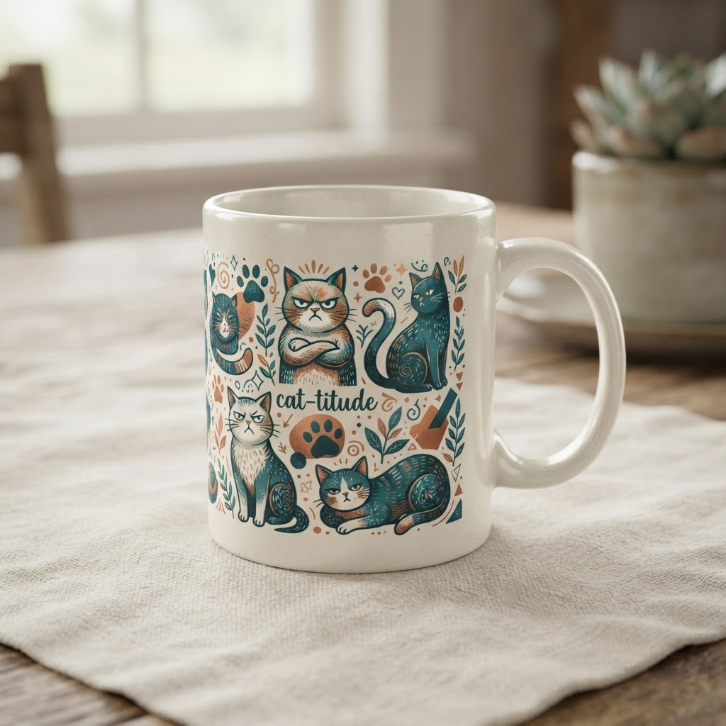Cat-titude Problem Ceramic Mug — Drinkware