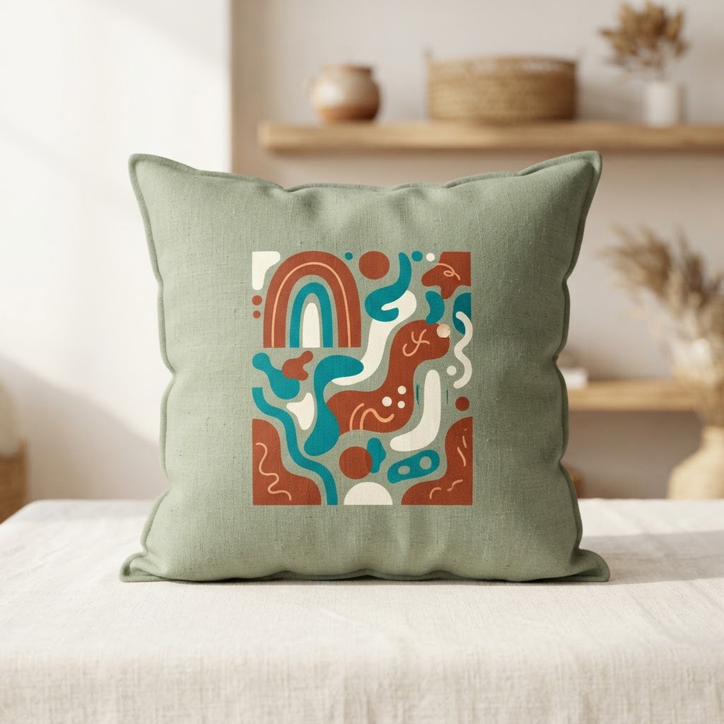 Abstract Shapes Happiness — Throw Pillow