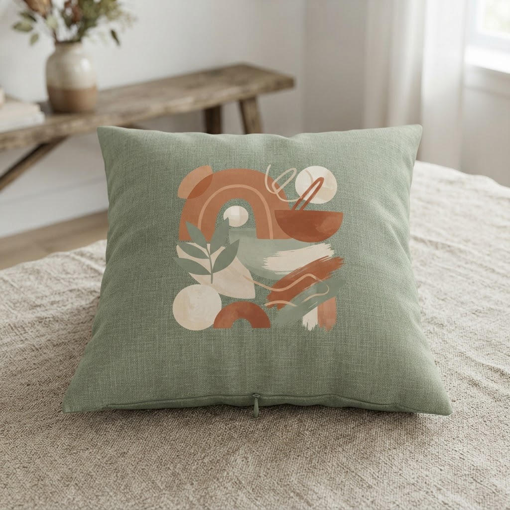 Abstract Neutral Shapes — Throw Pillow Cover