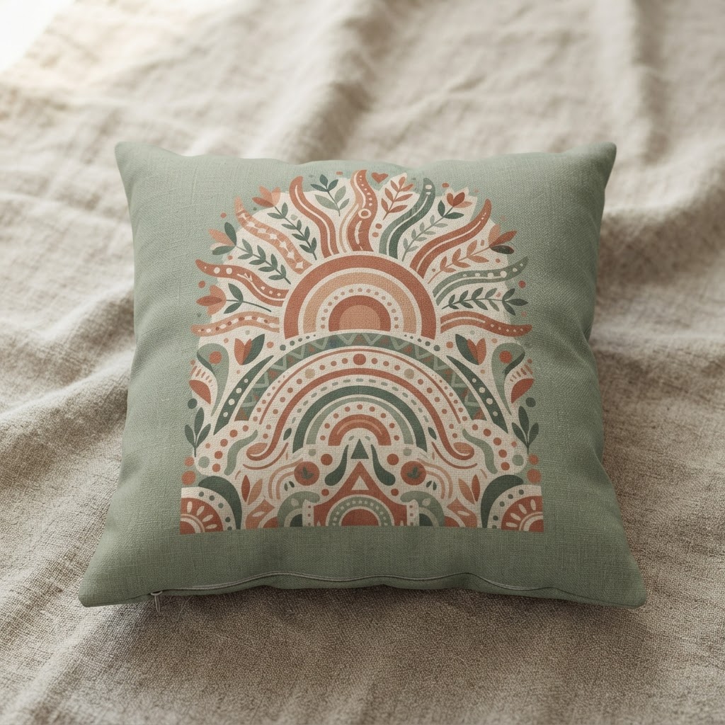 Boho Sun Sunshine — Throw Pillow
