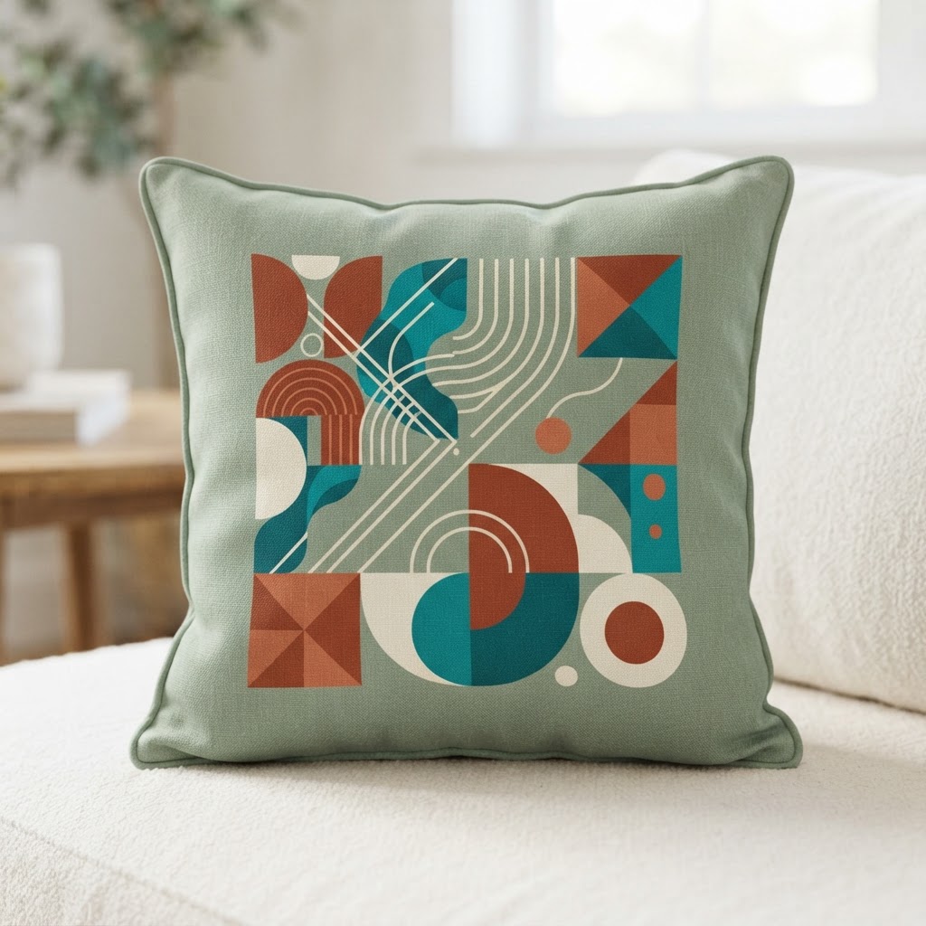 Abstract Geometric Comfort — Throw Pillow