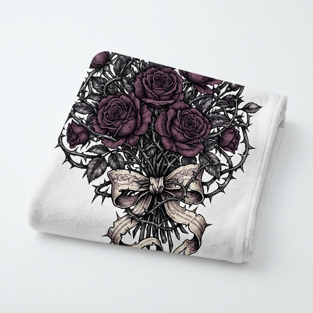 Gothic Botanical Spellbook — Throw Pillow