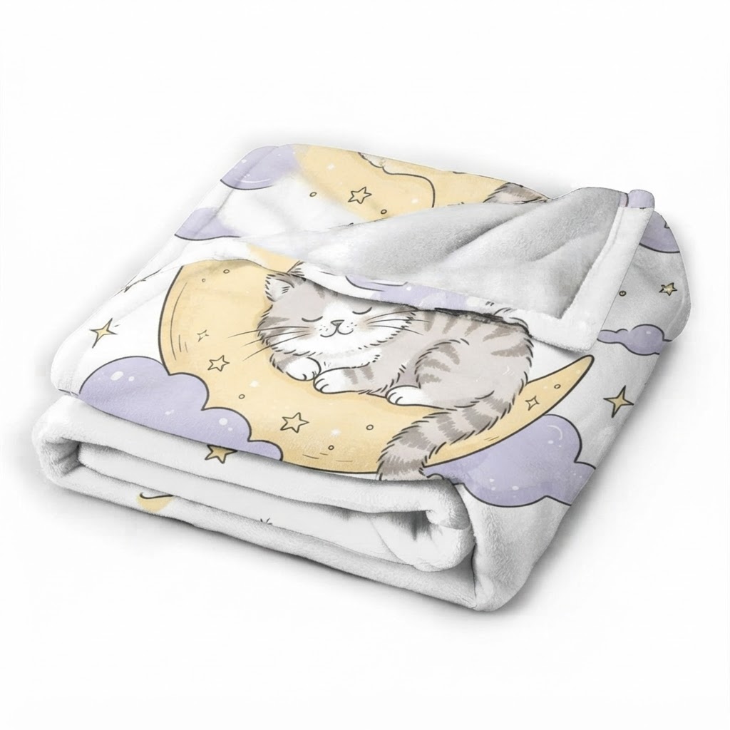 Celestial Cat Nap — Fleece Throw Blanket