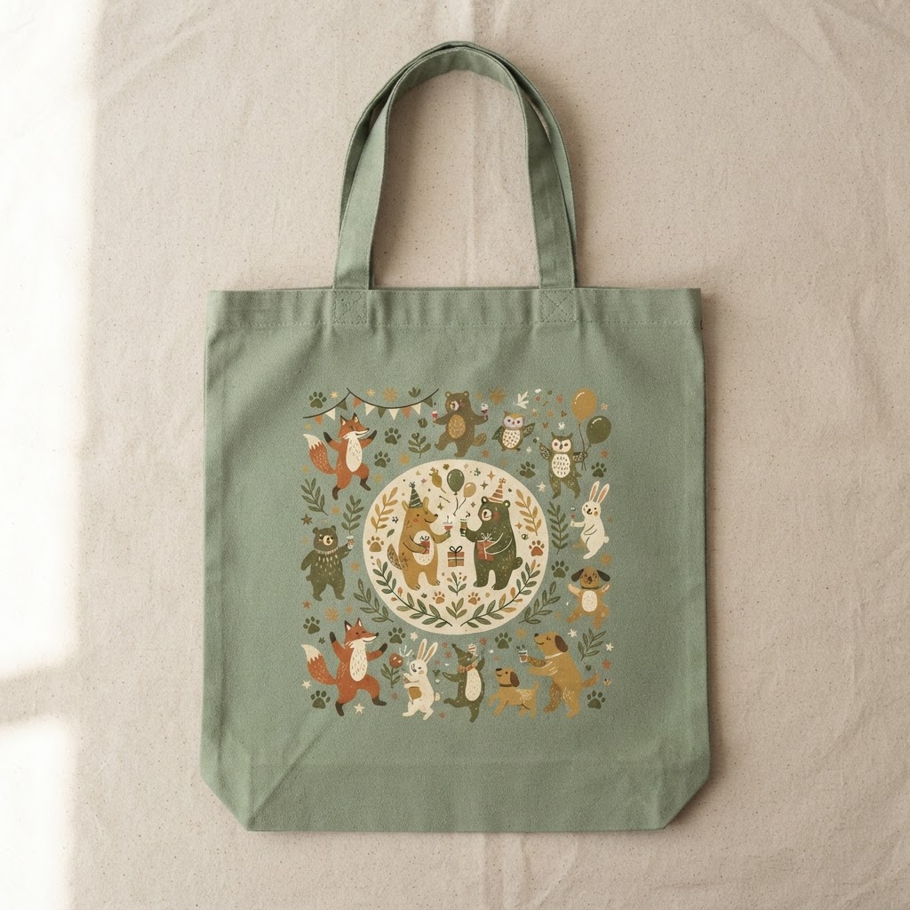 Party Animal Paws — Cotton Tote Bag