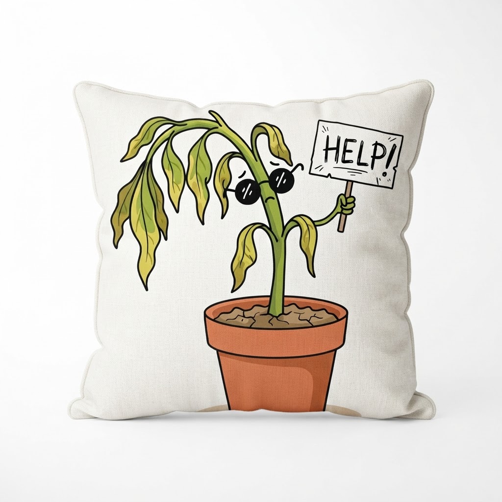 Mid-Century Modern Plant Parent — Decorative Throw Pillow