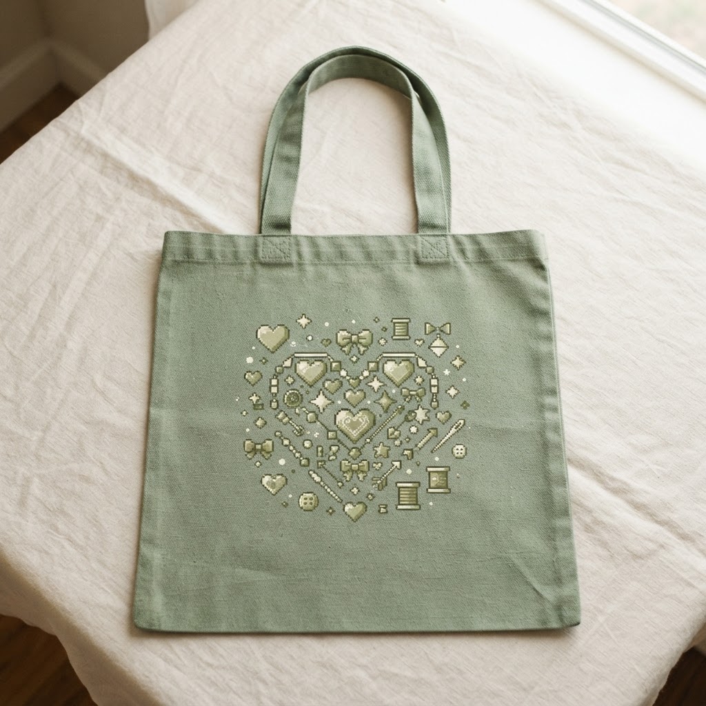 Pixel Heart Tote — Canvas Tote Bag