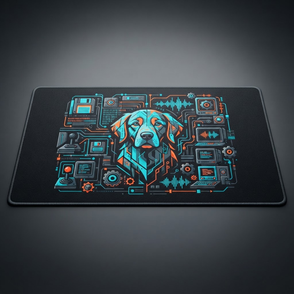 Golden Retriever Dad Retro Desk Mat