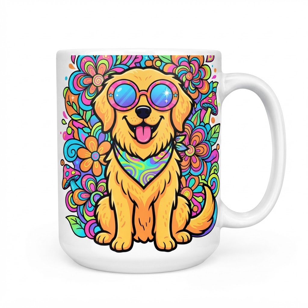 Retro Groovy Pets Mug — Ceramic Mug