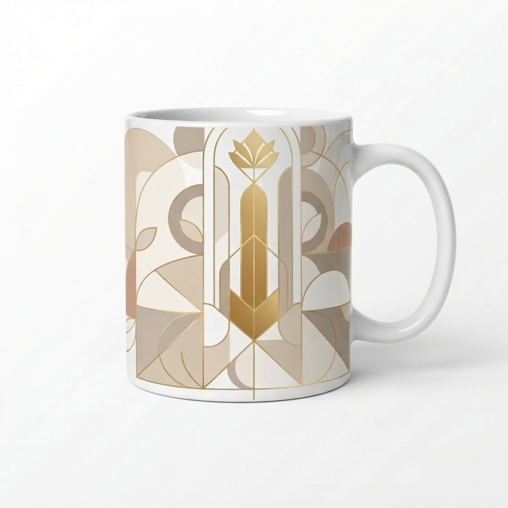 Celestial Aura Abstract Minimalist Motif — Ceramic Mug