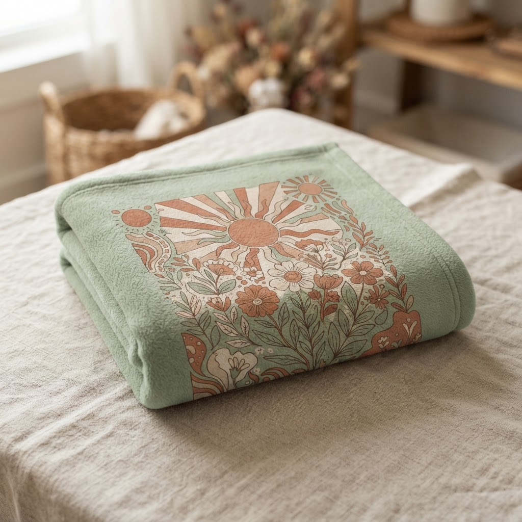 Groovy Floral Sunshine — Throw Blanket