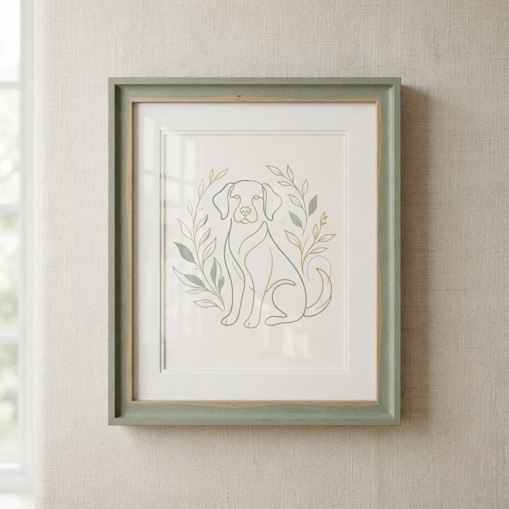 Minimalist Line Art Pet Keepsake — Canvas Wall Art