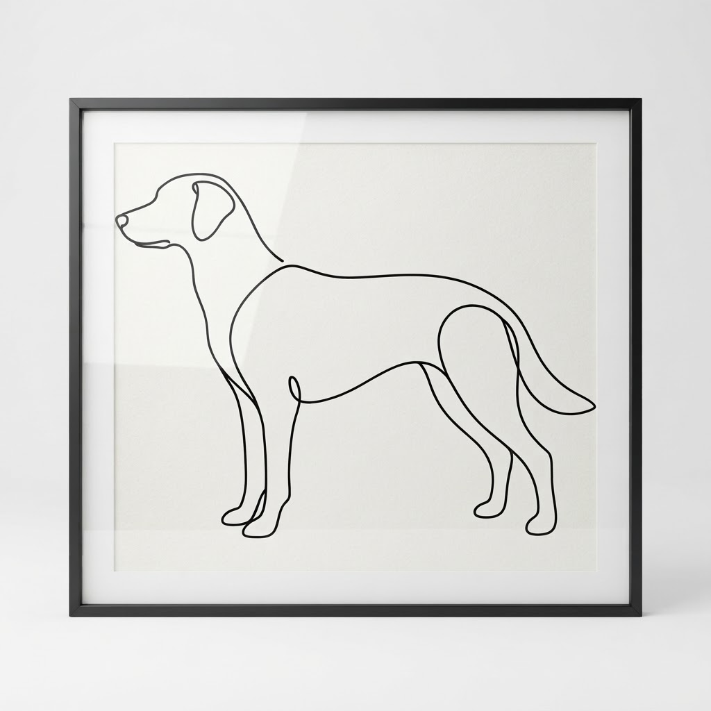 Minimalist Line Art Custom Pet Portrait — Canvas Wall Art