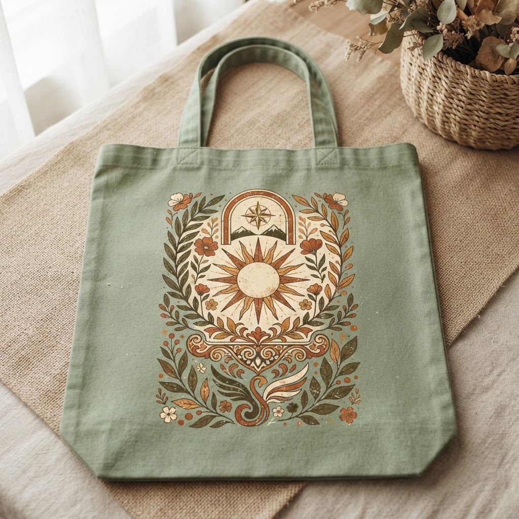 Faith Over Fear Retro Typography — Canvas Tote Bag