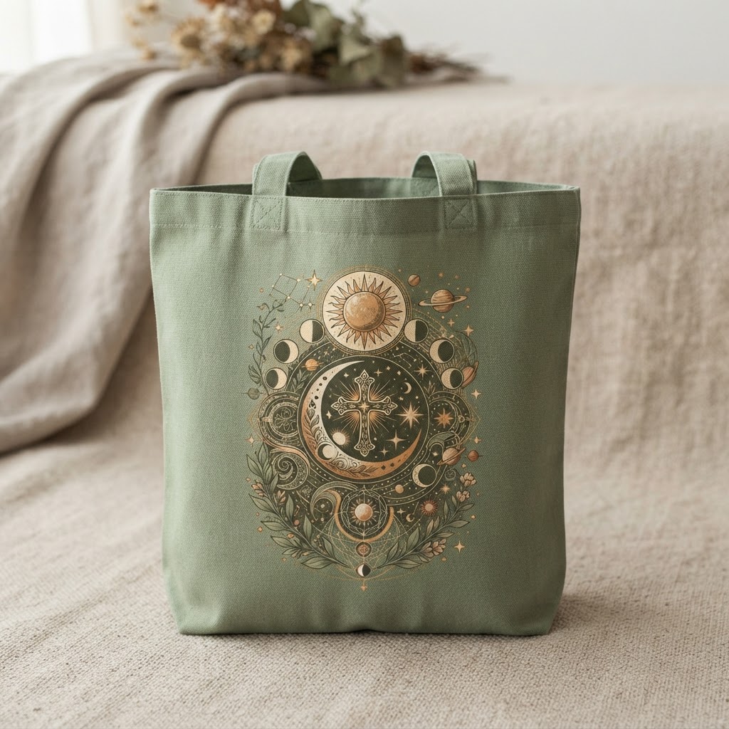 Celestial Faith Graphic Tote Bag — Bags
