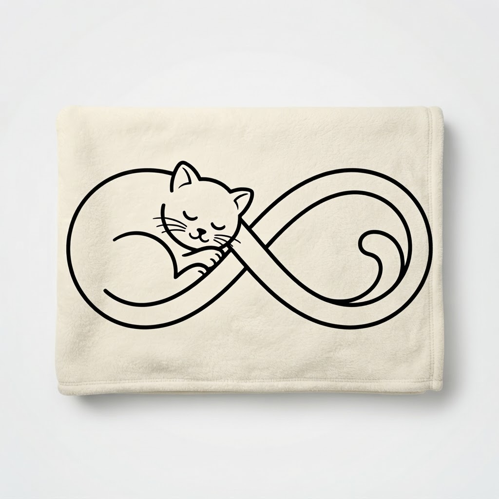 The Infinite Napping Loop — Plush Throw Blanket