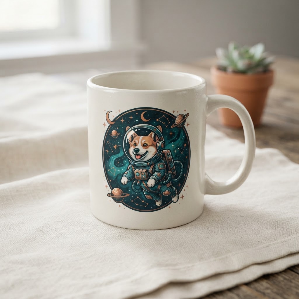 Cosmic Corgi Astronaut — Ceramic Mug