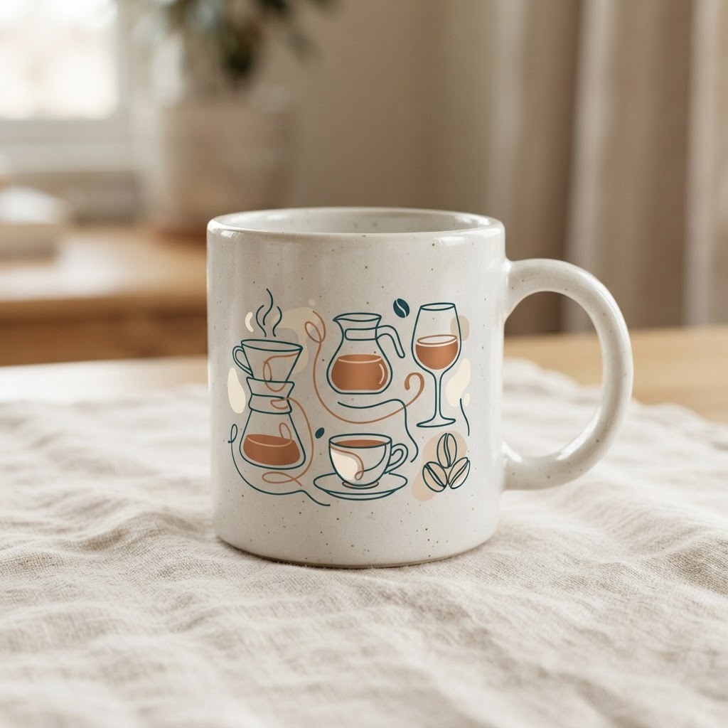 Minimalist Line Art Statement Ceramic Mug