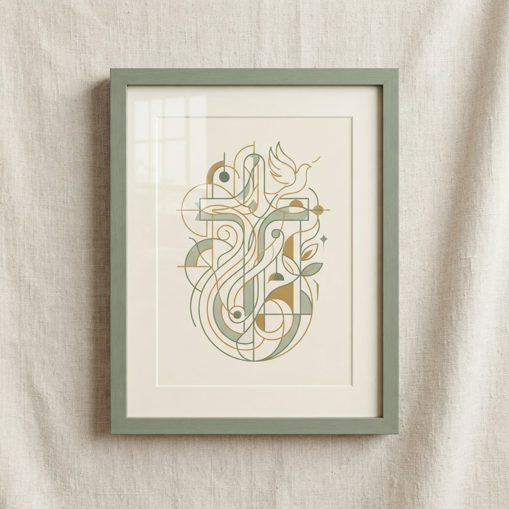 Abstract Line Art Faith Poster — Wall Art