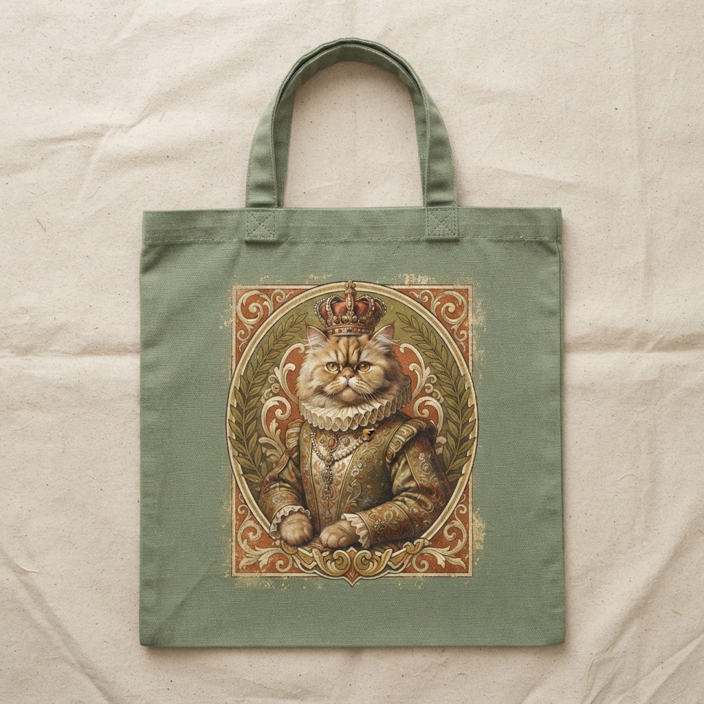 Royal Pet Portrait Custom Tote Bag