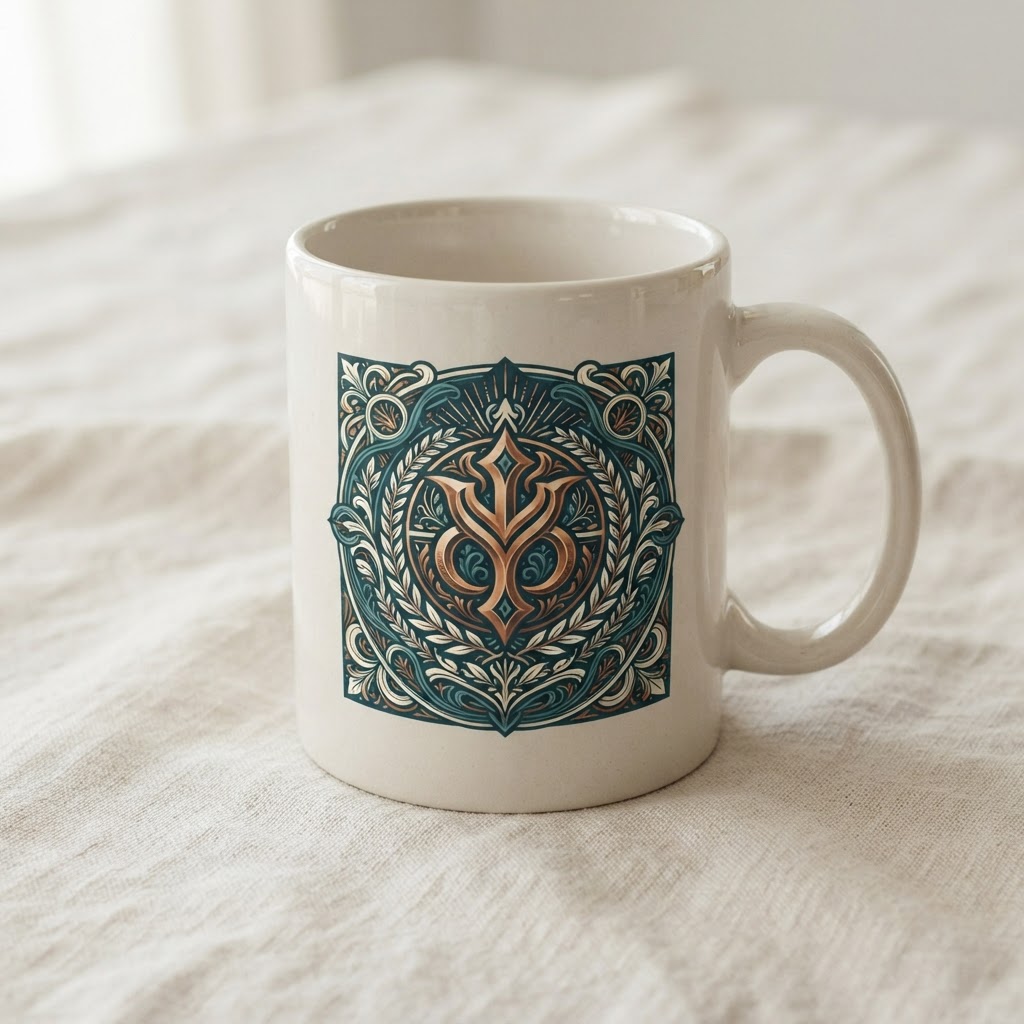 Blessed & Highly Favored Typography Mug — Drinkware