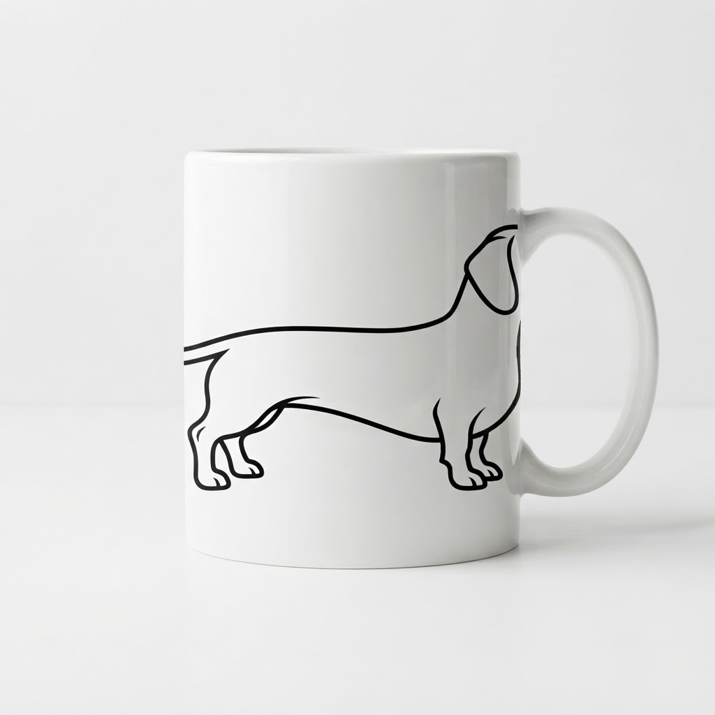 Dachshund Silhouette Minimalist — Ceramic Mug