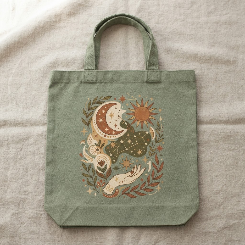 Whimsical Celestial Faith — Canvas Tote Bag