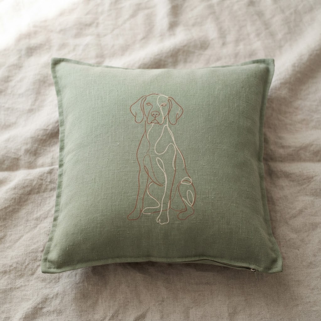 Minimalist Soul Line-Art Personalized Pet Portrait — Throw Pillow