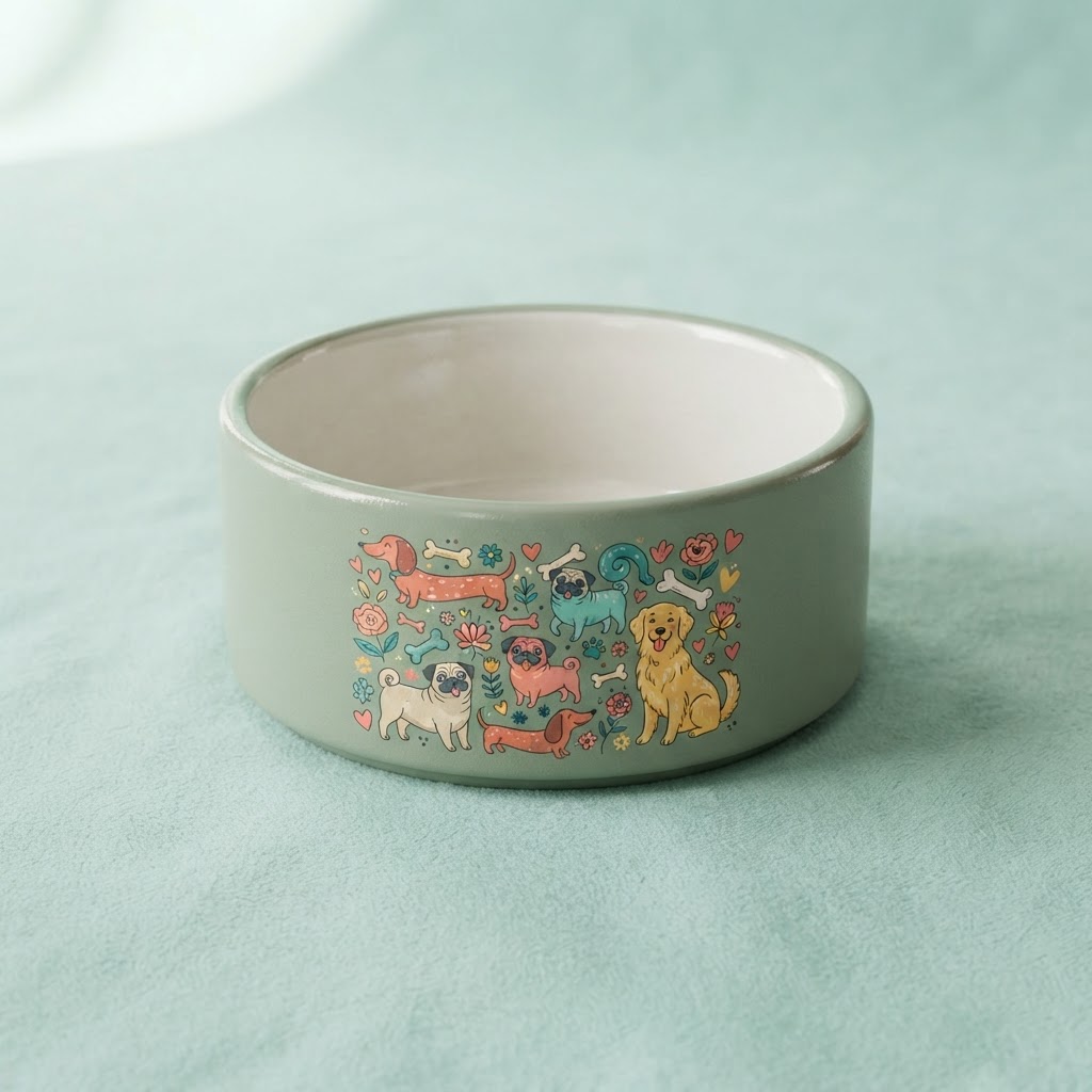 Happy Doggy Bowl — Ceramic Pet Bowl