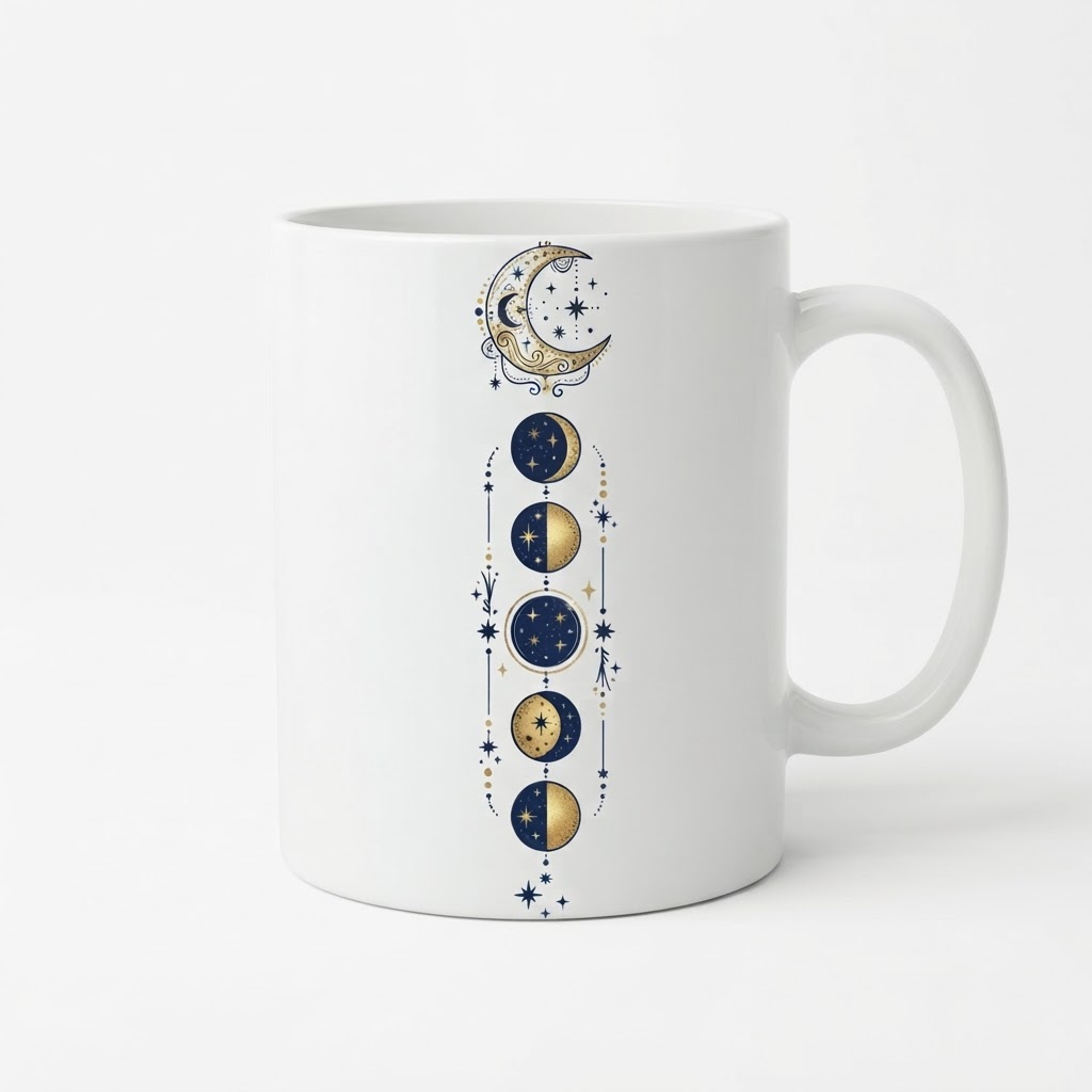 Celestial Phases Ceramic Travel Mug — Drinkware
