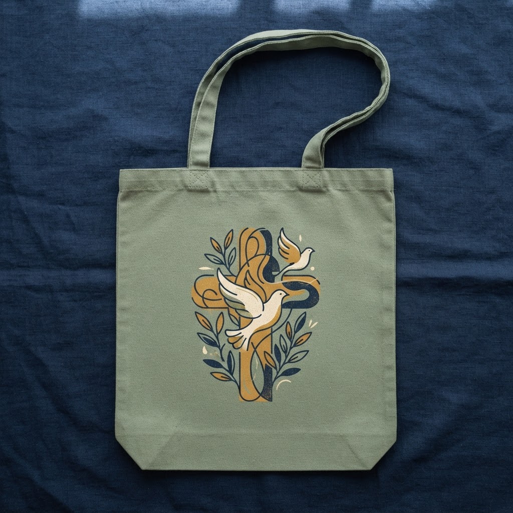 Grace Minimalist Line Art — Canvas Tote Bag