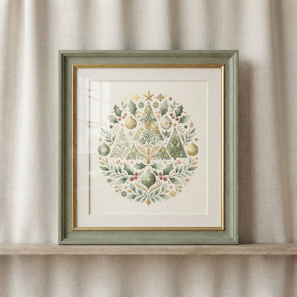 Festive Christmas 2026 Typography Wall Art — Wall Art
