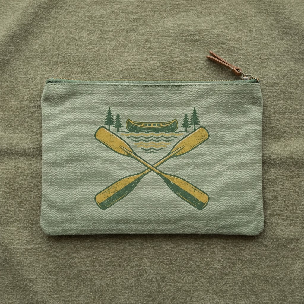 Retro Paddle Icon — Canvas Pouch
