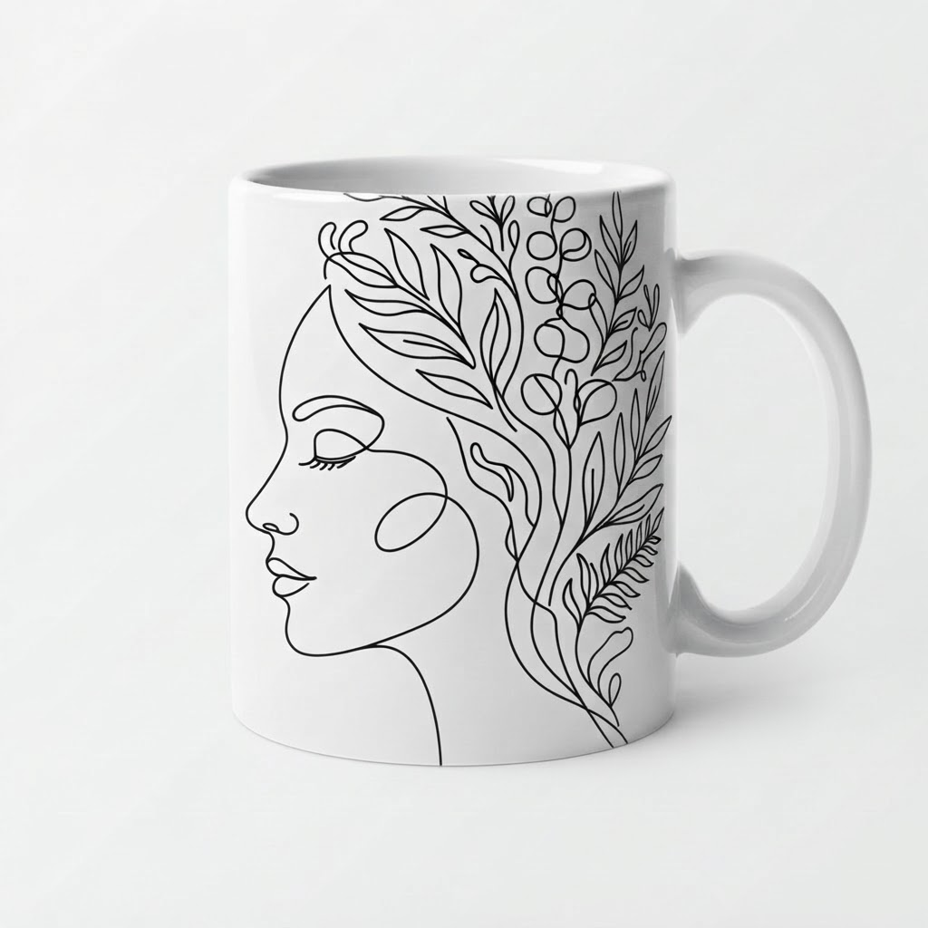 Abstract Line Art Ceramic Mug