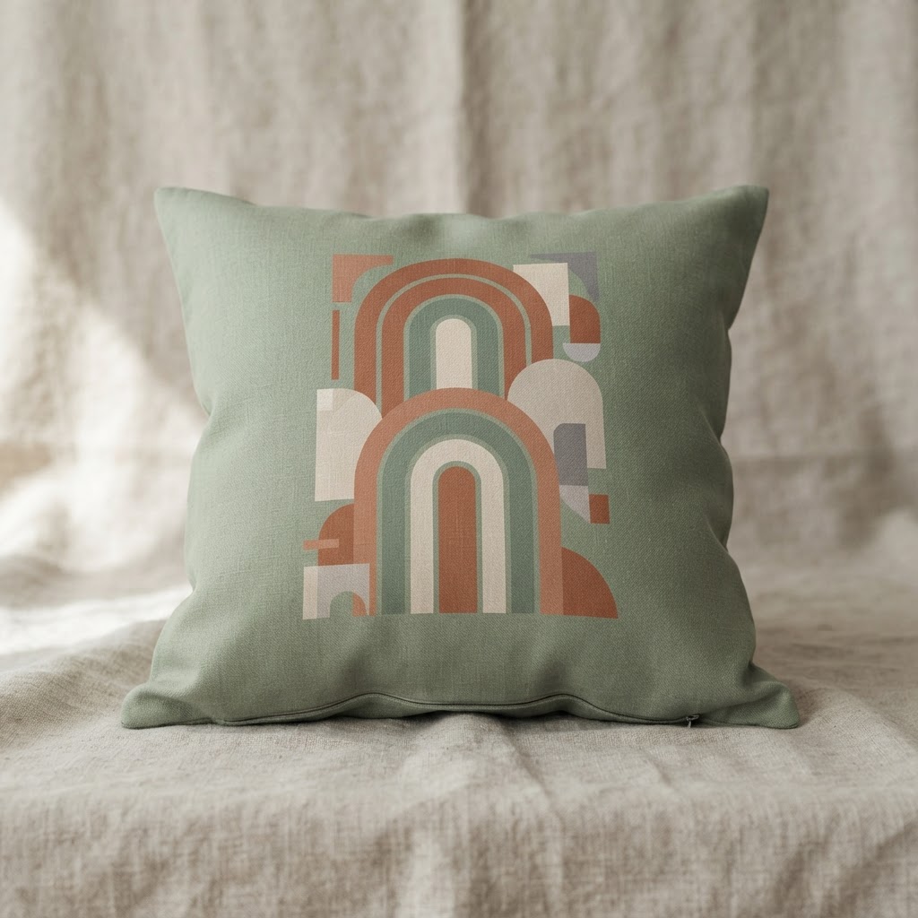 Modern Abstract Arch Throw Pillow