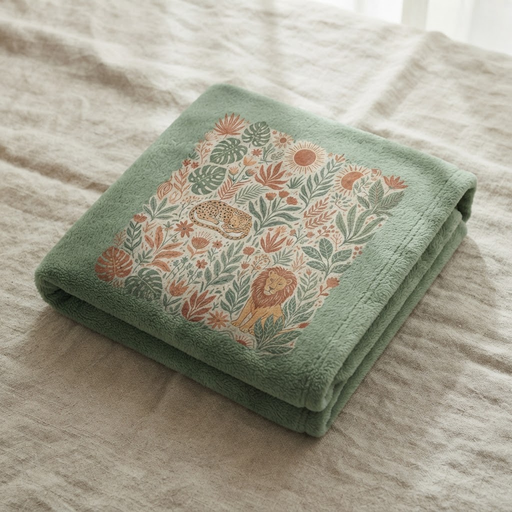 Boho Jungle Oasis Throw — Fleece Blanket