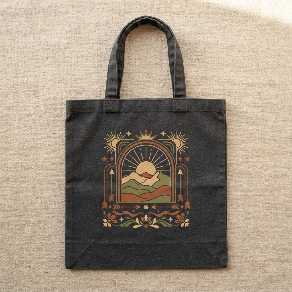 Faith Over Fear Retro Typography — Canvas Tote Bag