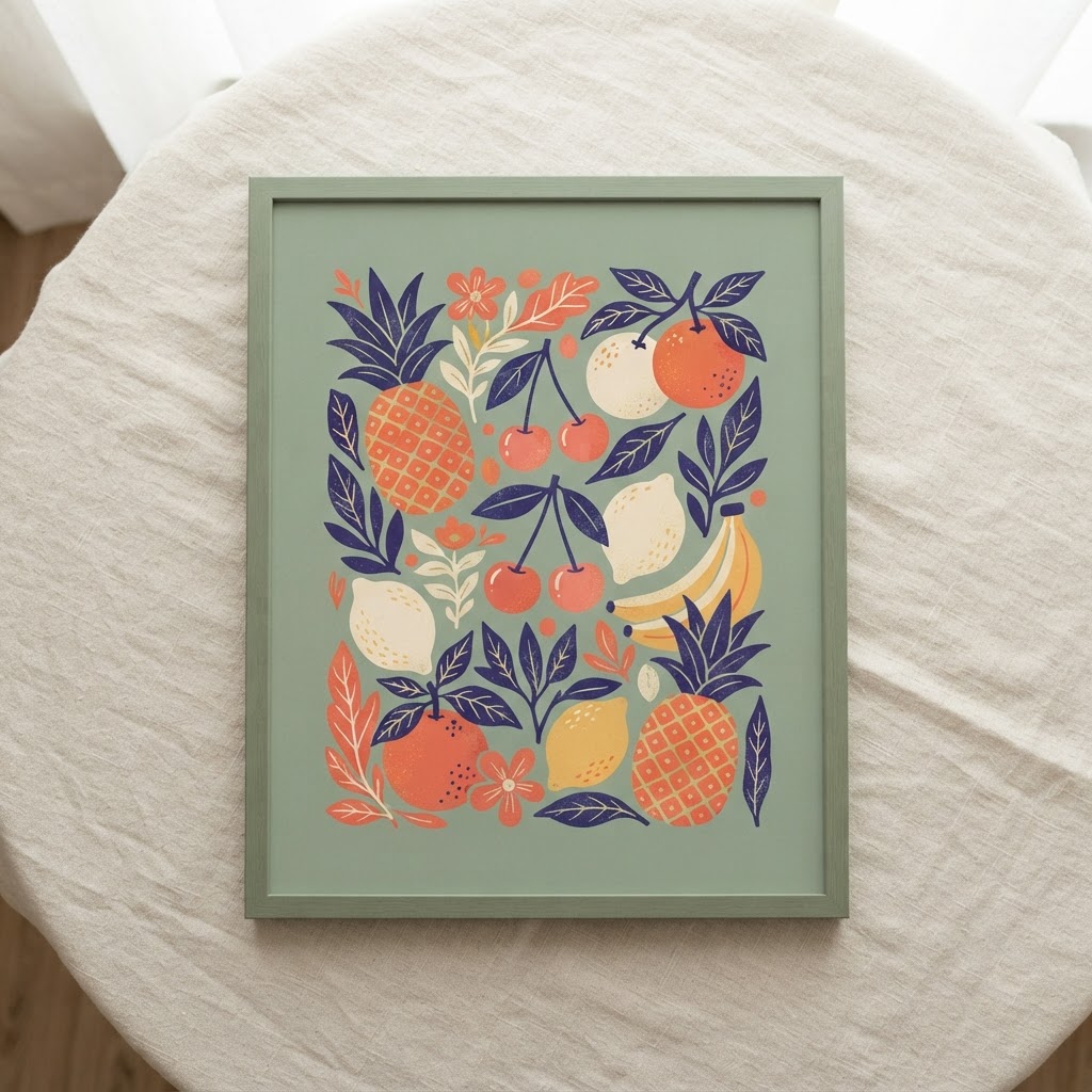 Retro Fruit Kitsch — Matte Poster