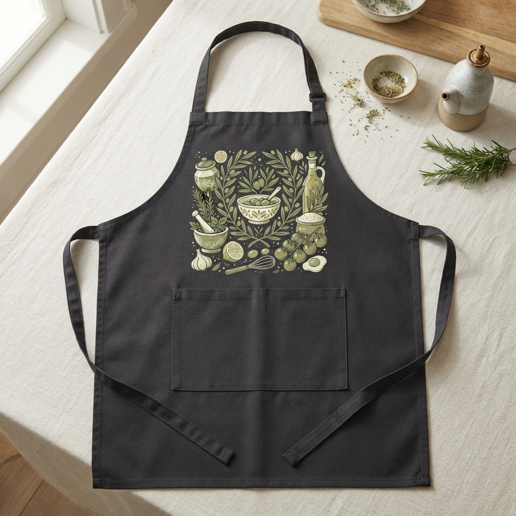 Mediterranean Cooking Apron & Recipe Bundle