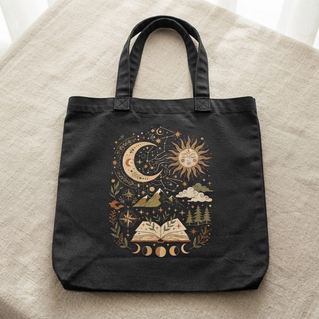 Whimsical Celestial Faith — Canvas Tote Bag
