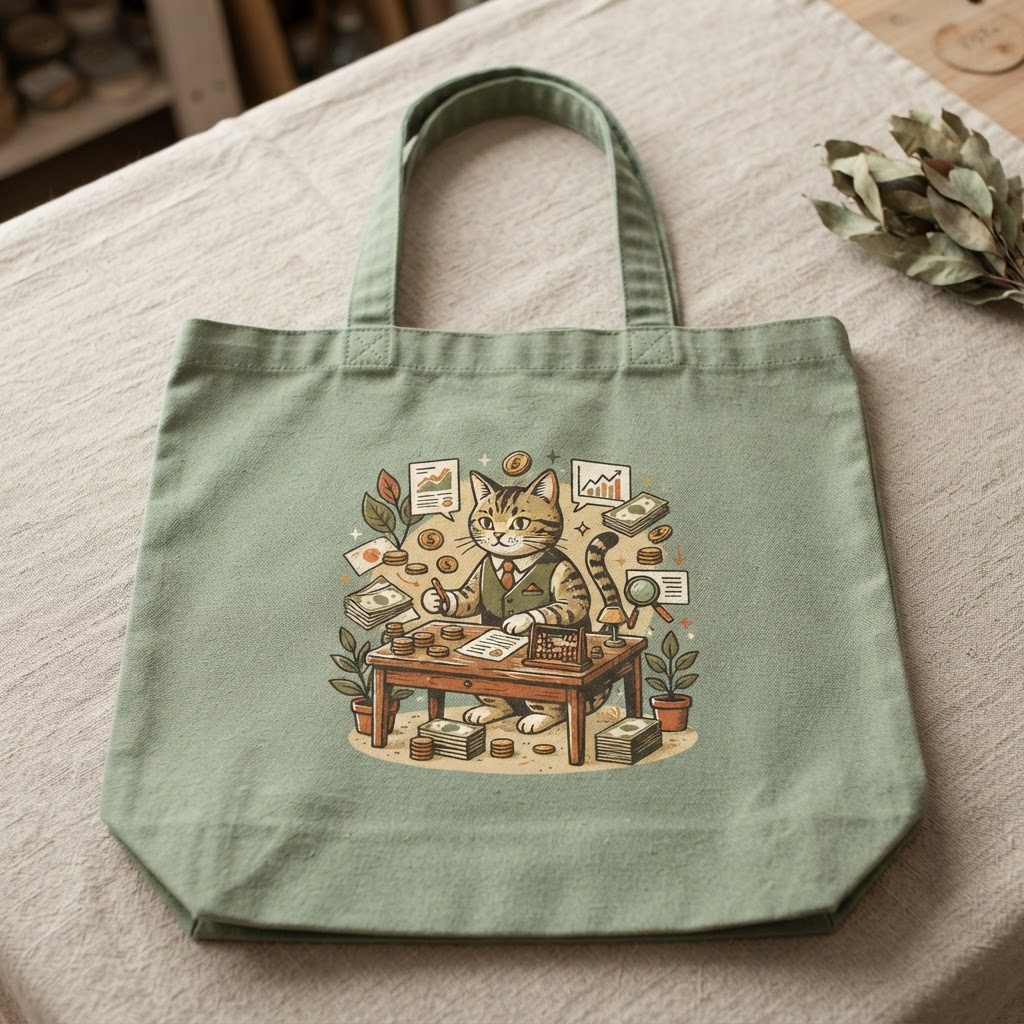 Financial Advisor Cat — Cotton Tote Bag