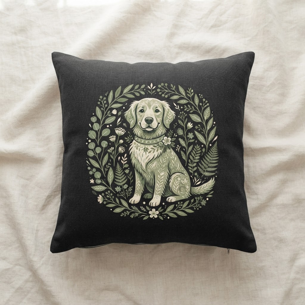 Custom Pet Portrait Throw Pillow