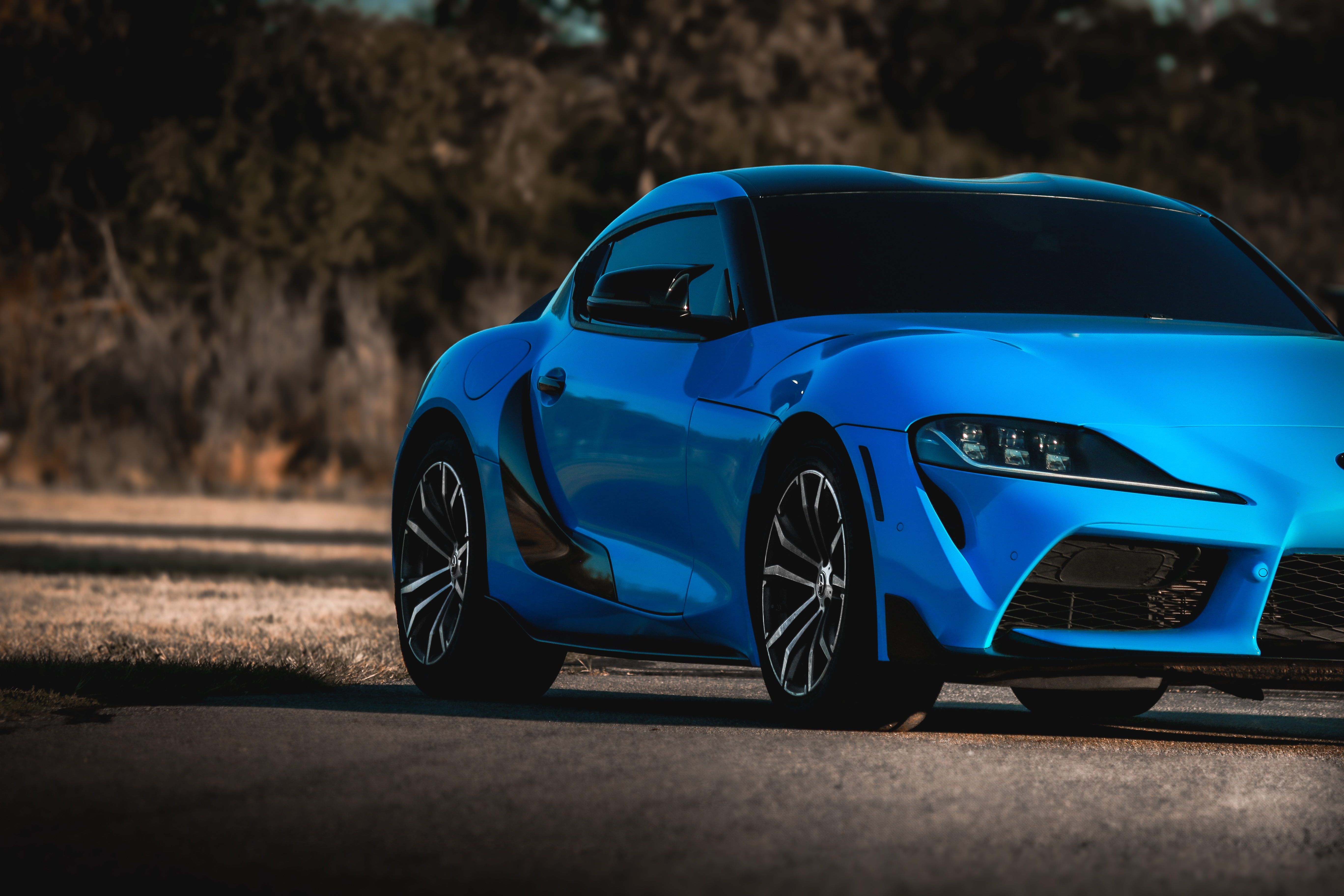 Blue Toyota GR Supra wrapped by Alpha Customs