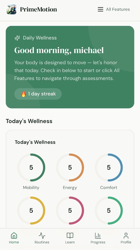 PrimeMotion posture assessment