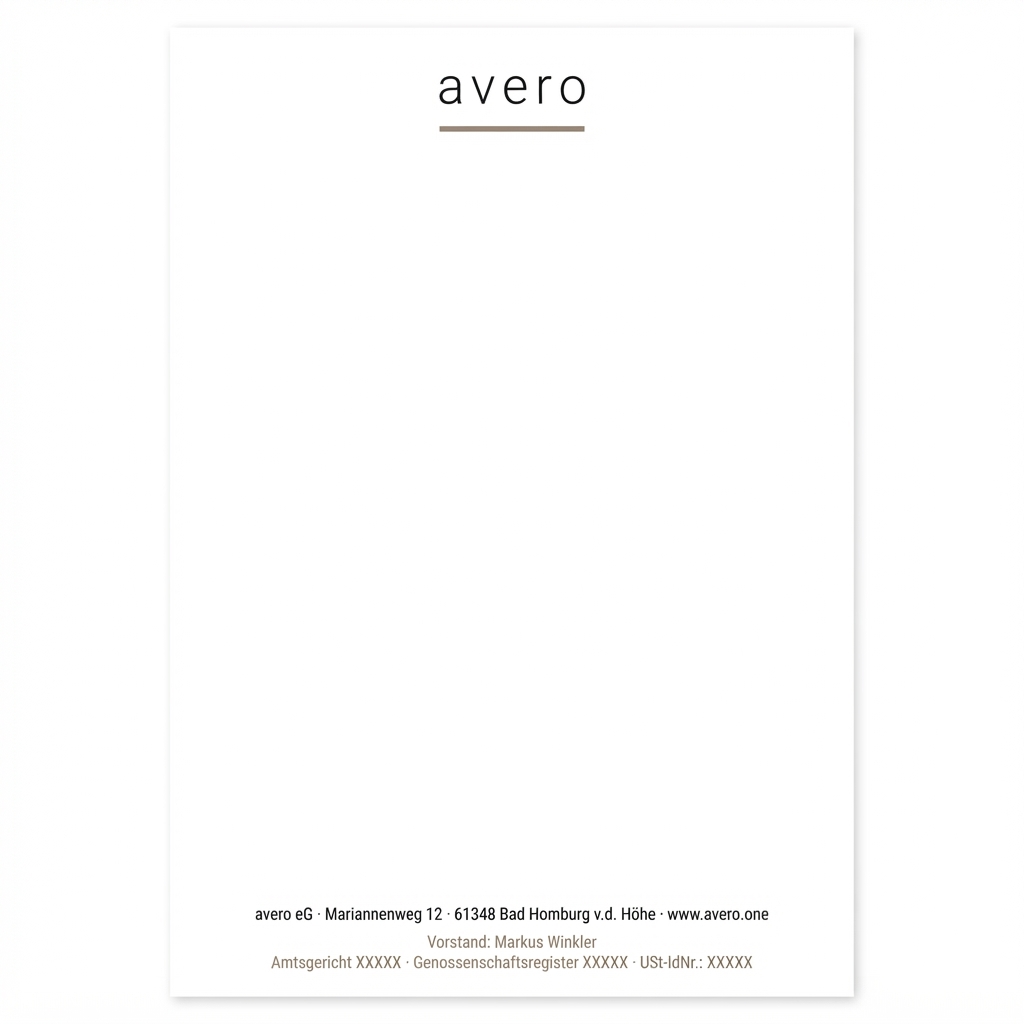 avero eG Briefpapier Vorlage A4