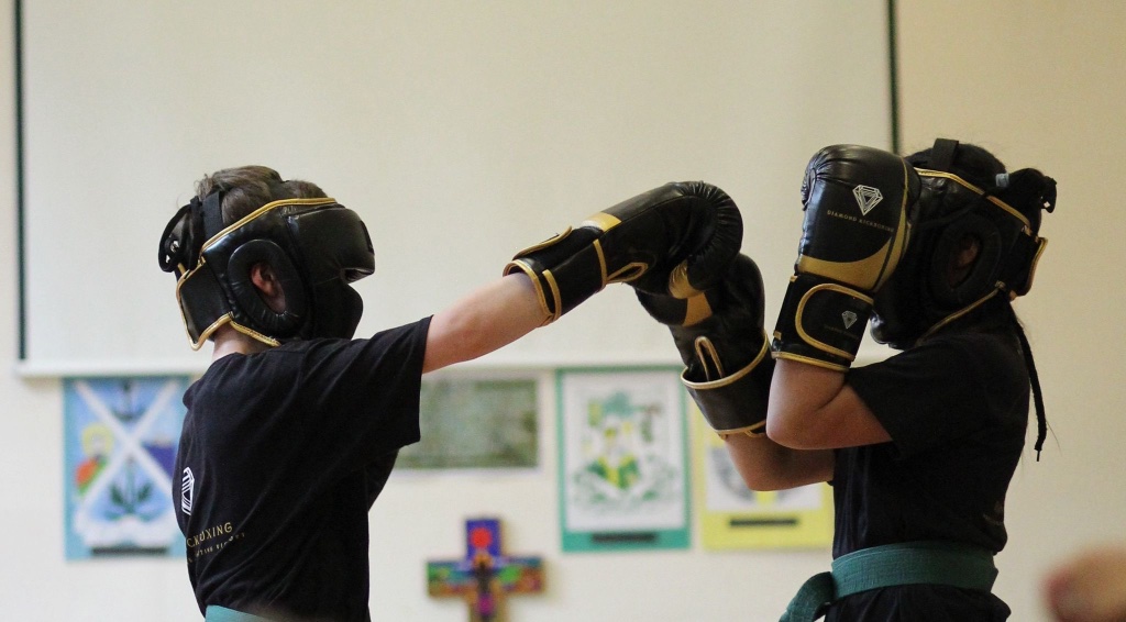Senior sparring — working defence