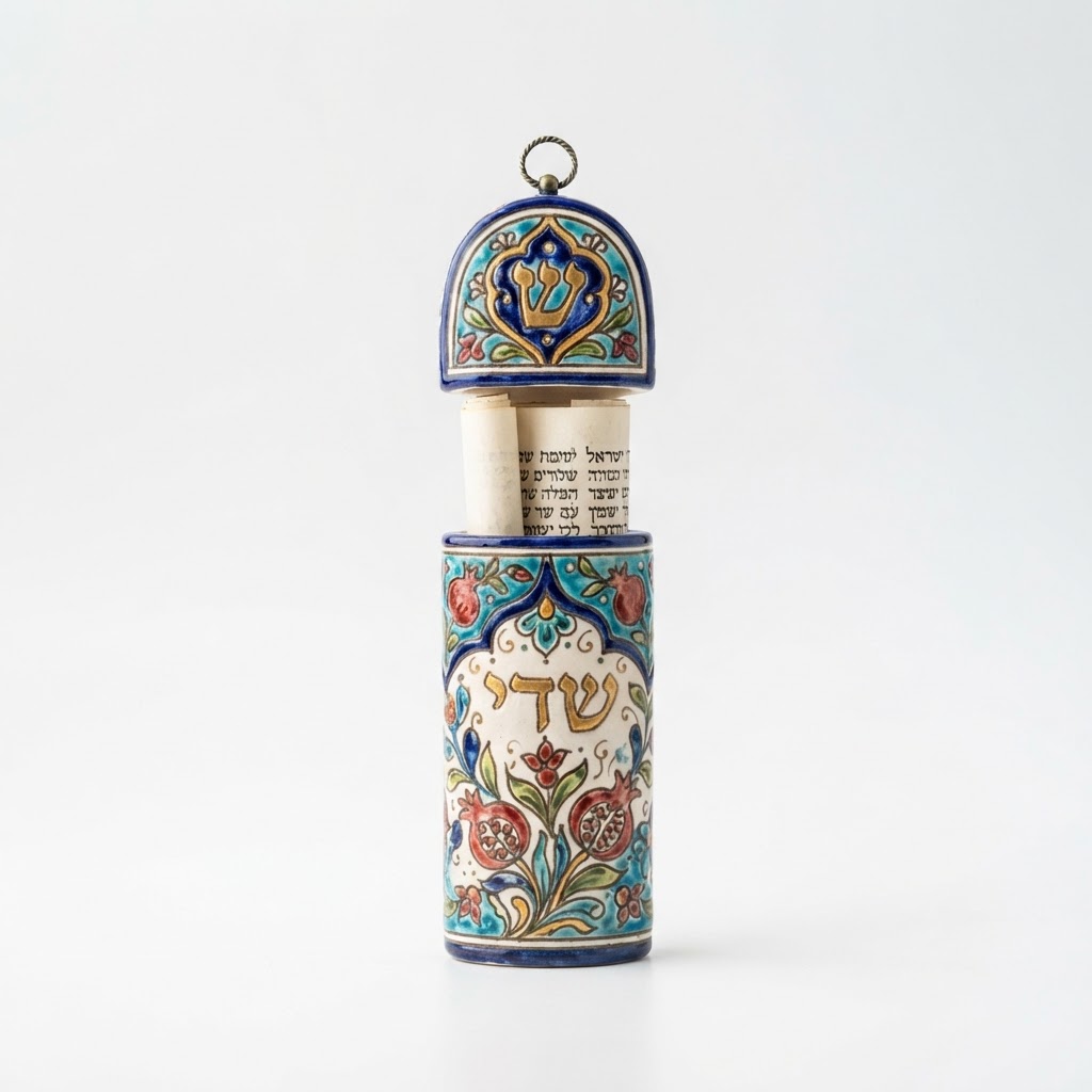 Hand-Painted Ceramic Mezuzah