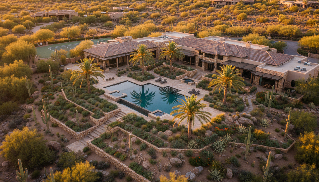 Luxury home aerial view